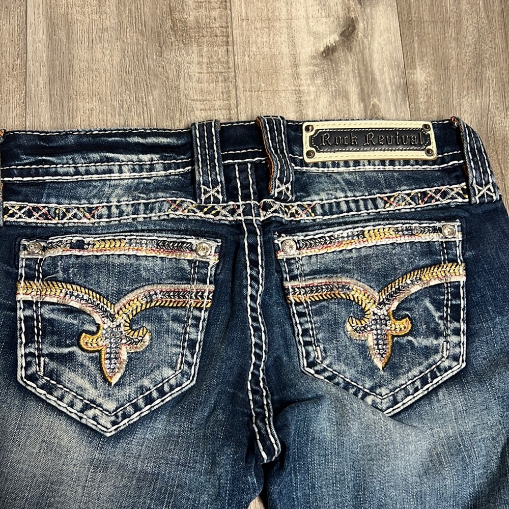 ROCK REVIVAL Skinny Jeans with Rhinestone